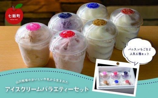 山川牧場こだわりのアイスクリームバラエティセット6個入(6種類) ふるさと納税 人気 おすすめ ランキング 山川牧場 アイスクリーム セット 詰め合わせ 北海道 七飯町  NAN007北海道七飯町1