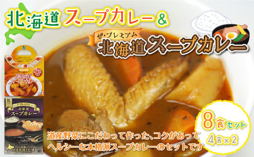 北海道スープカレー&ザ・プレミアム北海道スープカレー8食セット ふるさと納税 人気 おすすめ ランキング  セット レトルト スープカレー カレー おいしい 北海道 七飯町  NAO029北海道七飯