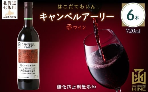 酸化防止剤無添加 キャンベルアーリー 720ml 6本 【 ふるさと納税 人気 おすすめ ランキング ワイン わいん お酒 おさけ 酒 アルコール ギフト プレゼント キャンベルアーリー 北海道 七