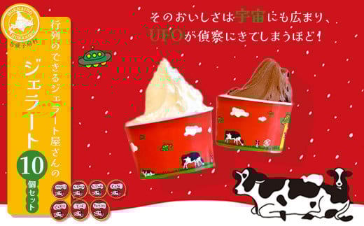 行列のできるジェラート屋さんのジェラート10個セット 【01470-0054】北海道音威子府村14000菓子・スイーツアイス・ジェラート