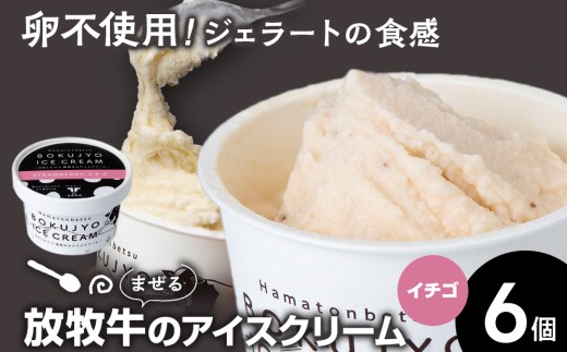 放牧牛 アイスクリーム 6個(イチゴ) 【池田牧場】北海道浜頓別町10000菓子・スイーツアイス・ジェラート