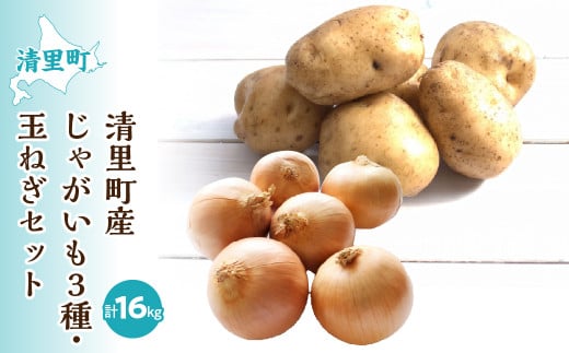 【先行予約】清里町産じゃがいも3種・玉ねぎセット<計16kg>(2025年10月中旬より順次発送) 【 ふるさと納税 人気 おすすめ ランキング 野菜 じゃがいも いも 芋 玉ねぎ たまねぎ タマネギ