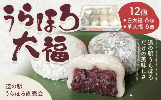十勝 うらほろ大福 12個入り 白大福 草大福 道の駅うらほろ 直売会 《60日以内に出荷予定(土日祝除く)》北海道 浦幌町 大福 浦幌町産 小豆 冷凍 お菓子 スイーツ 餅北海道浦幌町12000菓子・ス