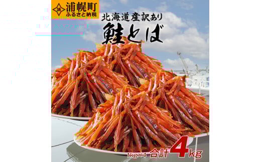 北海道産訳あり鮭とば4kg オス 珍味 つまみ 浦幌町 st-p北海道浦幌町46000魚介・海産物鮮魚