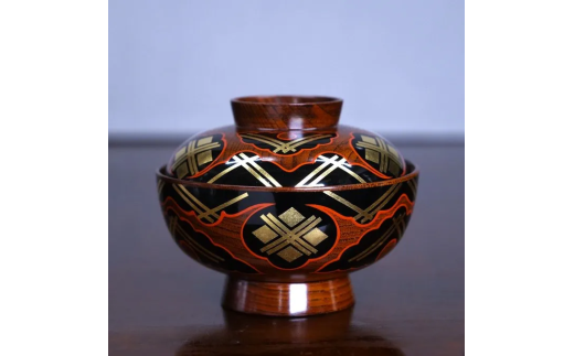 秀衡塗 煮物椀 秀衡雲紋(黒)けやき 拭き漆 / 漆器 お椀 吸い物椀 煮物椀 おわん 食器 ふた付き 漆椀 漆塗 うるしぬり 手塗り 木製 伝統工芸品 和 お正月 高級 結婚 新築祝い お祝い 贈答 贈