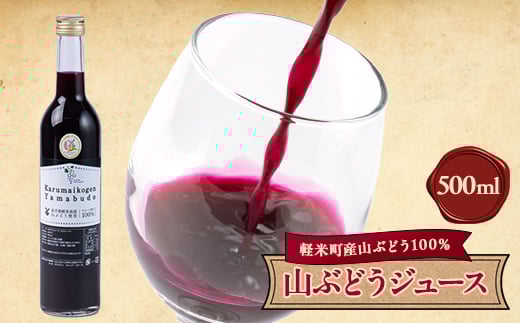 <軽米町産ヤマブドウ使用>100%山ぶどうジュース 500ml×1本【1101954】岩手県軽米町10000お茶・飲料果汁・野菜飲料