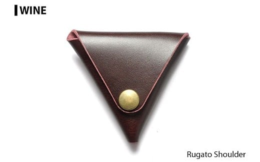 サムライクラフト 三角コインケース(小銭入れ)<ワイン>(95mm×80mm×厚み25mm)レザー 革 レザー製品 革製品 ルガトショルダー 本格 ギフト 名入れ 日本製 手縫い ハンドメイド シンプル ファッ