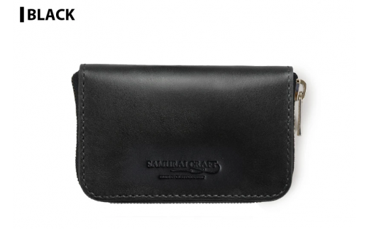 サムライクラフト ラウンドファスナーウォレット<ブラック>(125mm×75mm×厚み20mm) レザー 革 本革 レザー製品 革製品 財布 サイフ ギフト 日本製 手縫い ハンドメイド ファッション 小物 Samur