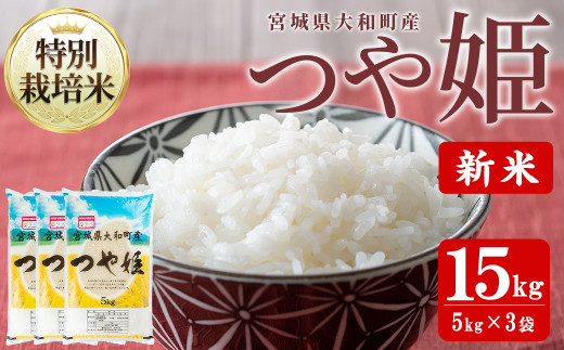 【令和7年産 新米】特別栽培米 つや姫 15kg お米 おこめ 米 コメ 白米 ご飯 ごはん おにぎり お弁当【農事組合法人若木の里】ta538宮城県大和町45000米・パン白米