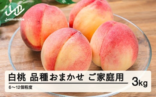 【先行予約】もも 桃 品種おまかせ 白桃 ご家庭用 約3kg(6~12個程度)  2026年産 山形県産 ※沖縄・離島への配送不可 tf-moywm3山形県山辺町12000果物・フルーツもも・すもも