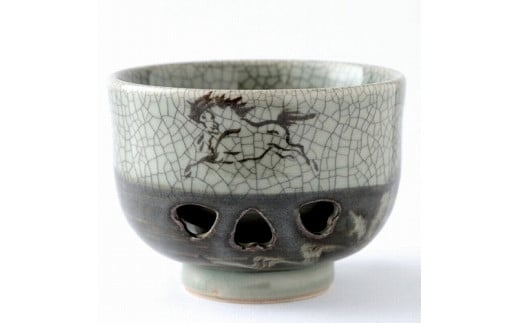 大堀相馬焼 松永窯 二重煎茶碗(大)福島県浪江町14000衣類・装飾品・工芸品その他 装飾品・工芸品