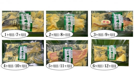 【定期便】笹巻西京漬け 12ヶ月連続お届け 定期便 ※沖縄県・離島への配送不可茨城県常総市146000魚介・海産物その他 魚介・海産物