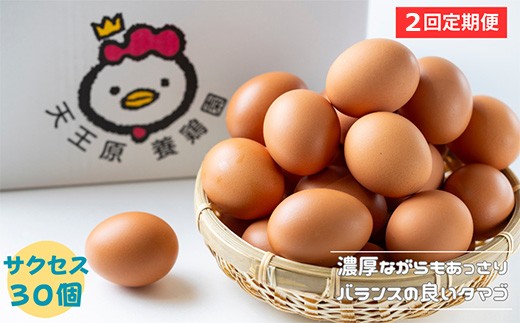 【定期便】 2回定期【天王原のたまご】 サクセス卵 30個入り 定期便 たまご 卵茨城県常総市19000卵・乳製品卵(鶏、烏骨鶏等)