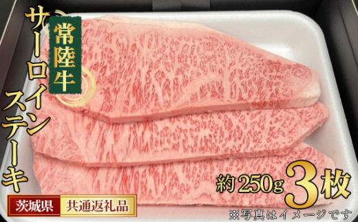 No.459 【常陸牛】サーロインステーキ 約250g×3枚<茨城県共通返礼品> / お肉 ご褒美 お祝い 茨城県茨城県坂東市40000肉牛肉