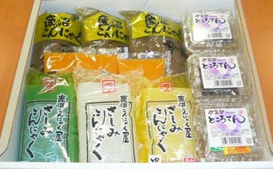 鹿沼 こんにゃく の 詰合せギフト AC-15 (鹿沼こんにゃく 刺身こん青のり 刺身こん白 刺身こんゆず ところてん伊豆汐) 加工食品 お届け:入金確認後14日〜1ヶ月栃木県鹿沼市9000鍋セット・総