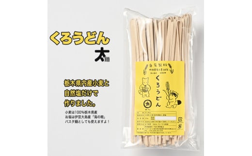 くろうどん 太 6束入◇ ≪饂飩 無農薬 栃木県産 小麦≫栃木県市貝町8000麺うどん