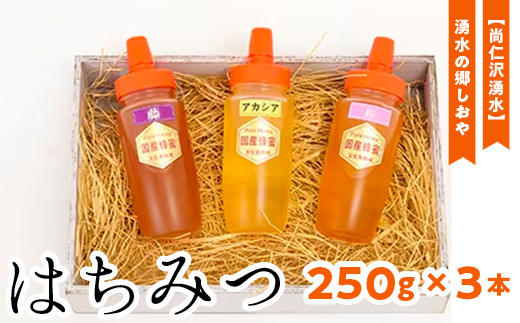 【尚仁沢湧水】 湧水の郷しおや はちみつ250g×3本セット栃木県塩谷町26000鍋セット・総菜・加工食品ジャム・はちみつ