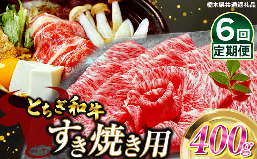【定期便6回】とちぎ和牛すき焼き用 400g | 栃木県産 和牛すき焼き用 すき焼き 那須南 農協 高級 ご褒美  共通返礼品 ふるさと 納税 栃木県 那珂川町 栃木県那珂川町162000肉牛肉