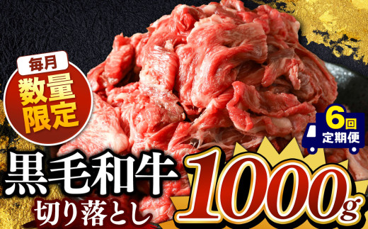 最高位賞を受賞!【定期便6回】栃木県産黒毛和牛切り落とし 1000g × 6 | 和牛切り落とし 黒毛和牛切り落とし 栃木県産黒毛和牛 すき焼き 牛丼 高級 ご褒美 定期便 ふるさと 納税  那珂川町 栃