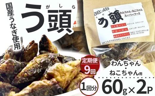 【9回定期便】う頭 60g×2p 林屋 | う頭  ビタミン カルシウム 鰻 犬 猫 ペットフード スーパーフード ふるさと 納税 栃木県 那珂川町栃木県那珂川町54000魚介・海産物うなぎ