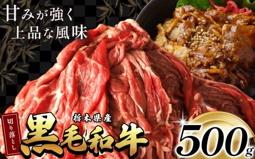 栃木県産黒毛和牛切り落とし 500g  | 霜降り 肉 和牛 黒毛和牛 栃の木黒牛 切り落とし とろける 品質 柔らかく 銘柄牛 美味しい 特産品 ふるさと 納税 栃木県 那珂川町 栃木県那珂川町7900肉牛