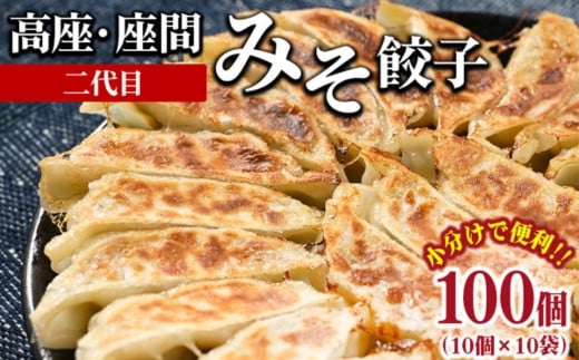 高座・座間みそ餃子(二代目)100個(10個×10袋)| ぎょうざ ギョウザ 味噌 おつまみ おかず 惣菜 簡単調理 中華 グルメ お取り寄せ 冷凍 小分け神奈川県座間市13000鍋セット・総菜・加工食