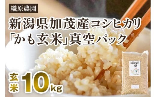 【令和7年産米】新潟産コシヒカリ「かも米」玄米10kg (5kg×2袋)真空パック 【無農薬・無化学肥料】 従来品種コシヒカリ 加茂市 織原農園新潟県加茂市32000米・パン玄米・雑穀米・もち米・