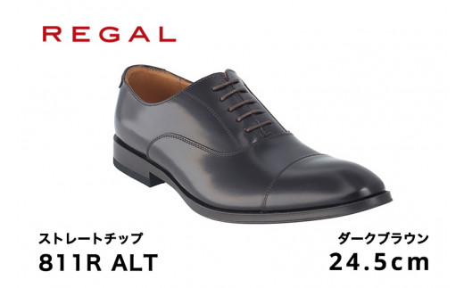 REGAL 811R ALT ストレートチップ ダークブラウン 24.5cm リーガル ビジネスシューズ 革靴 紳士靴 メンズ新潟県加茂市99000衣類・装飾品・工芸品靴・履物