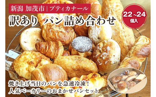 訳ありパン 詰め合わせ (冷凍) お試しパンセット【22〜24個入り(4〜6人前)】ロスパン 食べ比べ  パン 焼きたて 国産小麦  菓子パン 惣菜パン 食事パン 朝食 加茂市 プティカナール新潟県