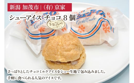 シューアイス チョコ 8個 アイスクリーム しゅーあいす スイーツ ひんやり 氷菓 ジェラート 洋菓子 京家 加茂市新潟県加茂市9000菓子・スイーツアイス・ジェラート