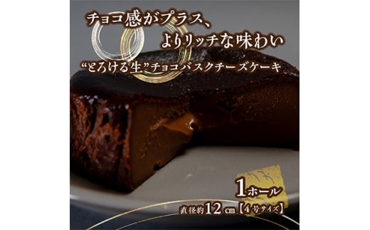 <しっかり、だけどふわとろ>ベルギー産のチョコを贅沢に使用した 生チョコ バスクチーズケーキ【1337006】石川県野々市市9000菓子・スイーツケーキ・カステラ