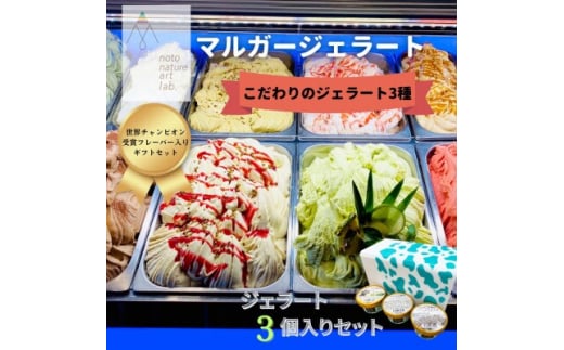 受賞・まるごと能登ジェラート3個【1421566】石川県野々市市7000菓子・スイーツアイス・ジェラート