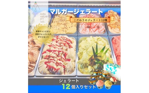 受賞・まるごと能登ジェラート12個_まるごと能登ジェラート 能登 世界大会受賞 受賞歴 ピスタチオ ジェラート マルガージェラート アイスクリーム 詰め合わせ フレーバー セット 石川県 野