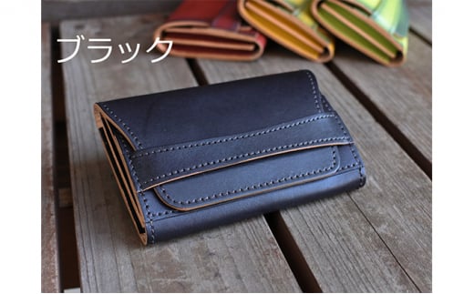 本革コンパクト財布 ブラック福井県大野市56000衣類・装飾品・工芸品その他 装飾品・工芸品