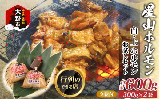 【全国ホルモン大会初代優勝】 星山ホルモン 白 ミックス ホルモン 600g お試し 小分け 食べ比べ セット(各300g・たれ付)【行列のできるお店】| ホルモン 生 白ホルモン 上ホルモン ミッ