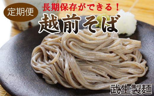 【定期便3回】創業90余年・武生製麺 常温保存の「越前そば」20食福井県越前市54000麺そば