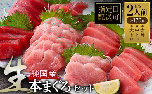 【冷蔵・指定日着可】絶品!国産生本マグロ堪能セット 大トロ約50g + 中トロ約50g + 赤身約70g 合計約170g(柵どり)福井県越前市10000魚介・海産物鮮魚