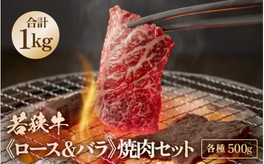 牛肉 若狭牛 焼肉セット2種 1kg(バラ 500g / ロース 500g)【牛肉 黒毛和牛 黒毛和種 黒毛 和牛 国産 カルビ 冷凍 小分け バーべキュー BBQ キャンプ飯 焼き肉 焼肉 グルメ 父の日 母の日 敬老の