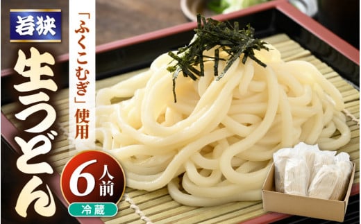 福井県産「ふく小麦」使用 若狭 生うどん 900g(150g×6玉)もっちり コシ のど越しツルツル 手打ち 生麺 麺類 釜揚げ 簡単調理 美味しいうどん 敬老の日 離乳食 子供の日 お歳暮 お中元 ギフ