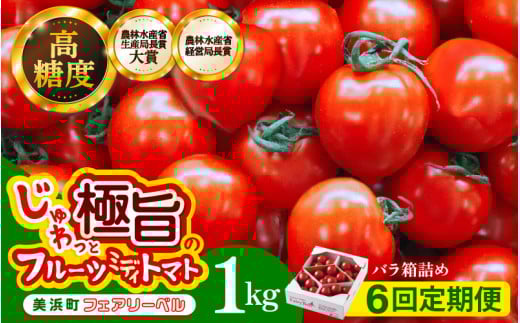定期便 ≪6ヶ月連続お届け≫じゅわっと極旨のフルーツミディトマト 約1kg (バラ箱詰め) 【 とまと トマト フルーツトマト ミニトマト トマトジュース 野菜 やさい 人気 新鮮 産地直送 甘い