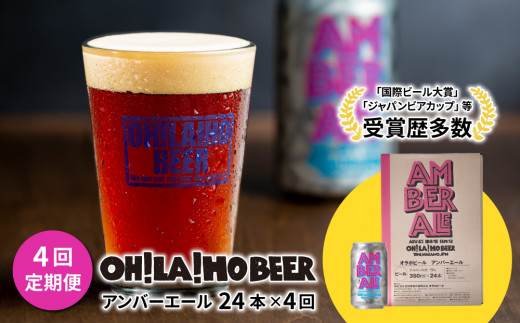 【4回定期便】アンバーエール24本定期便 クラフトビール長野県東御市124000酒・アルコールビール・発泡酒
