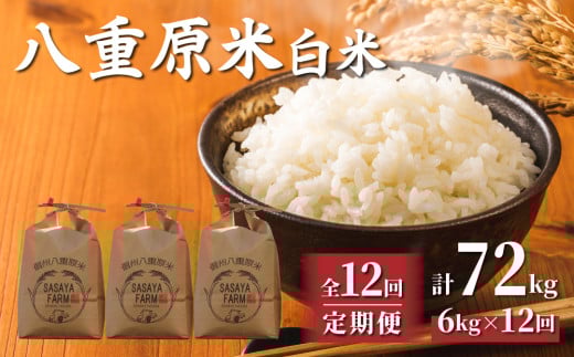 令和7年新米予約【12回定期便】東御市産 八重原米6kg 白米 ※2025年10月以降順次発送|笹屋農園「農薬削減長野県認証取得」長野県東御市312000米・パン白米
