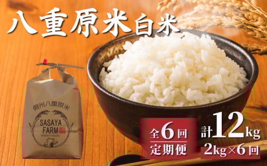 令和7年新米予約【6回定期便】八重原米2kg(2kg×1袋)白米 ※2025年10月以降順次発送|笹屋農園「農薬削減長野県認証取得」長野県東御市54000米・パン白米