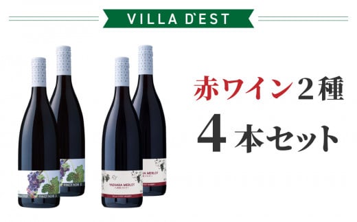 【ヴィラデストワイナリー】赤ワイン2種 4本セット(ピノ・ノワール & メルロー)長野県東御市70000酒・アルコールワイン
