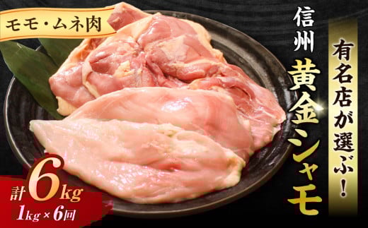 【6回定期便 】信州黄金シャモモモ・ムネ肉セット長野県東御市114000肉鶏肉
