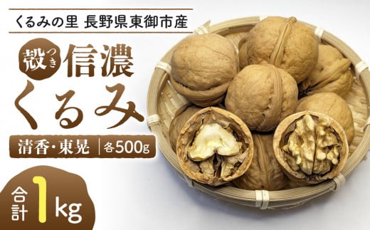 2025年産 長野県東御市産 殻付き信濃くるみ 1kg(品種 清香 500g、品種 東晃 500g)長野県東御市18000野菜・きのこその他 野菜