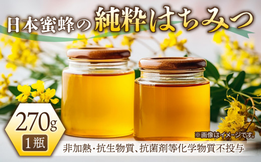 【 非加熱・抗生物質、抗菌剤等化学物質不投与 】日本みつばちの純粋はちみつ270g| 新蜜 天然  長野県東御市産 国産長野県東御市10000鍋セット・総菜・加工食品ジャム・はちみつ