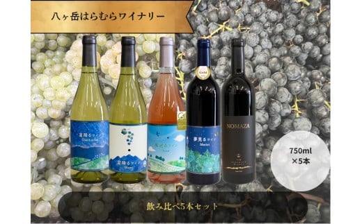 八ヶ岳はらむらワイナリー 飲み比べ5本セット長野県原村48000酒・アルコールワイン