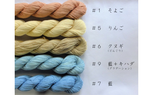 018‐草木染刺し子糸(20g×5色) no.1長野県麻績村11000衣類・装飾品・工芸品その他 装飾品・工芸品