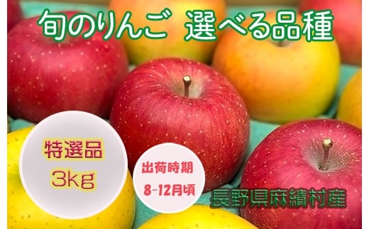 【2025年 収穫分】【2025年 先行予約】長野 麻績村 りんご サンふじ ふじ 期間限定 特選品 3kg ギフト 自宅用 贈り物 自宅用にも ギフトにも 堤 みどりや サンふじ ふじ 産地直送 新返礼品 令和7